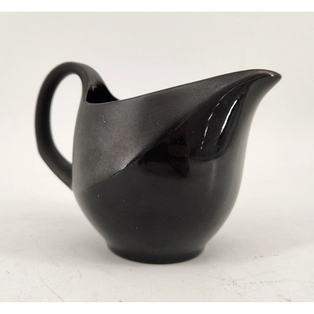 Wedgwood Shape 225 Black Basalt‎ Lunar Creamer Pitcher Black Matte Glossy MCM